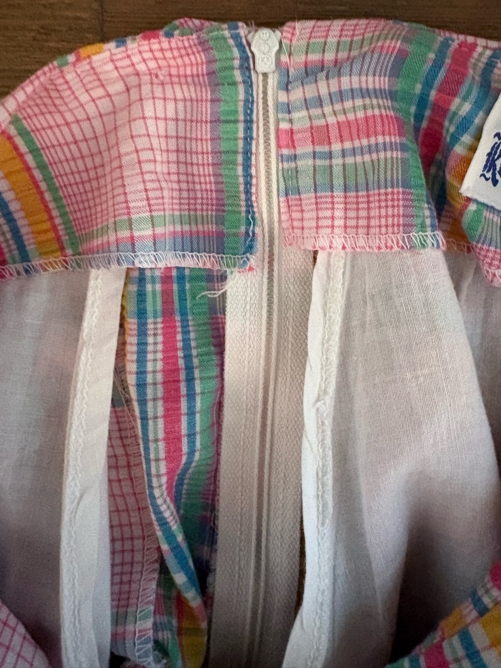 Vintage Preppy Pink Plaid Front Inverted Pleat Skirt from 1970s Coquette - Picture 5 of 8